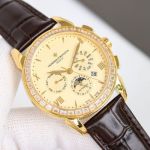 Vacheron Constantin Patrimony 9100 Movement Sapphire Crystal Glass Gold/White Face Watch